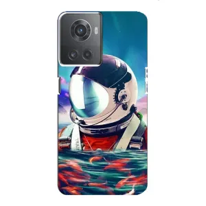 Силиконовый Чехол с принтом "Космонавты" на OnePlus ACE (10R) (Космонавт в воде)