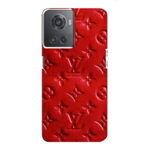 Текстурний Чохол Louis Vuitton для ВанПлас Ейс (10р) (Червоний ЛВ)