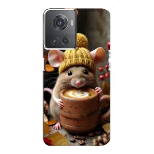 Печатный чехол «Зверята с кофе» для OnePlus ACE (10R) (Мышка с кофе)