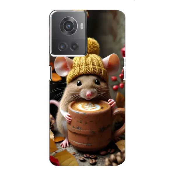 Чехол с рисунком «Мышка с кофе» для OnePlus ACE (10R) Чехол с рисунком «Мышка с кофе» для OnePlus ACE (10R)