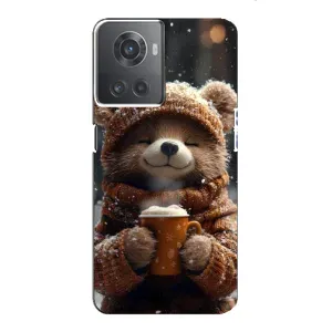 Печатный чехол «Зверята с кофе» для OnePlus ACE (10R) (Медвежонок с кофе)