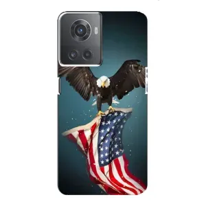 Чехол Флаг USA для OnePlus ACE (10R) (Орел и флаг)