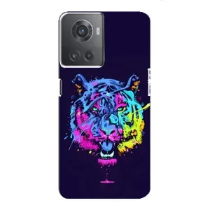 Силиконовый бампер с картинкой животных для OnePlus ACE (10R) (Тигр-Арт)