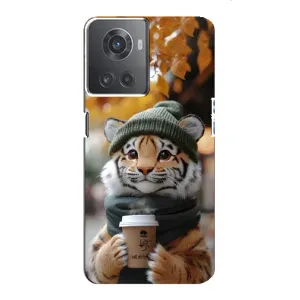 Печатный чехол «Зверята с кофе» для OnePlus ACE (10R) (Тигр с кофе)
