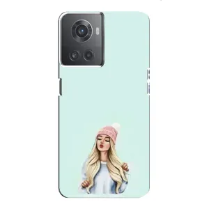 Силиконовый Чехол на OnePlus ACE (10R) с картинкой Стильных Девушек (В шапке)