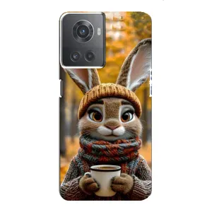 Печатный чехол «Зверята с кофе» для OnePlus ACE (10R) (Зайчик с кофе)