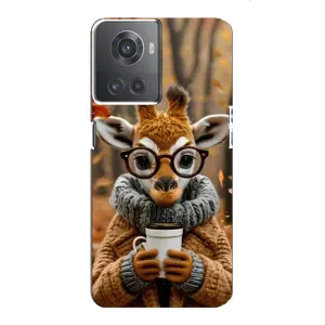 Печатный чехол «Зверята с кофе» для OnePlus ACE (10R) (Жираф с кофе)