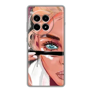 Силиконовый Чехол на OnePlus Ace 3 Pro с картинкой Стильных Девушек (Девушка и ресницы)