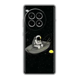 Силиконовый Чехол с принтом "Космонавты" на OnePlus Ace 3 Pro (Космонавт на рыбалке)