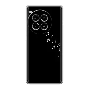 Чехол с картинками на черном фоне для OnePlus Ace 3 Pro (Ноты)