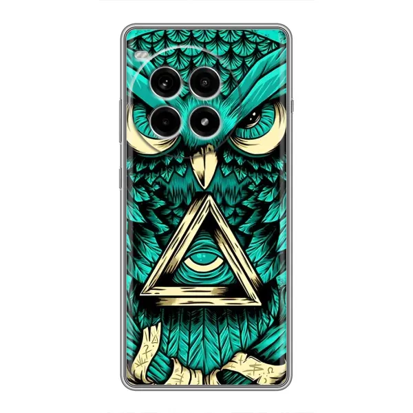 Чехол с рисунком «Зеленая сова» для OnePlus Ace 3 Pro Чехол с рисунком «Зеленая сова» для OnePlus Ace 3 Pro