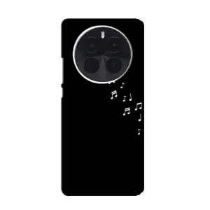 Чехол с картинками на черном фоне для OnePlus Ace 5 Pro (Ноты)