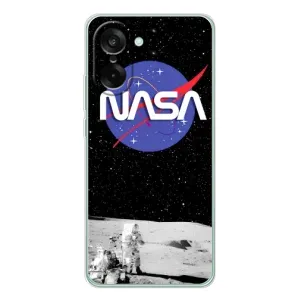 Силиконовый бампер с принтом "Наса" на OnePlus Ace 5 Racing (Nasa на луне)