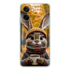 Печатный чехол «Зверята с кофе» для OnePlus Ace 5 Racing (Зайчик с кофе)