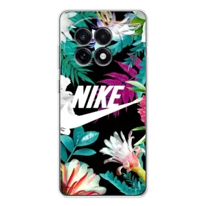 Силиконовый Чехол на OnePlus Ace 5 с картинкой Nike (Цветочный Nike)