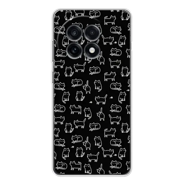 Чехол с рисунком «Котики на черном» для OnePlus Ace 5 Чехол с рисунком «Котики на черном» для OnePlus Ace 5