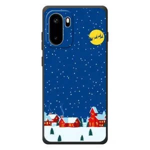 Силіконовий бампер на різдво для OnePlus Ace 6 (Місто в снігу)