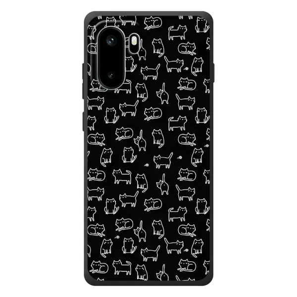 Чехол с рисунком «Котики на черном» для OnePlus Ace 6