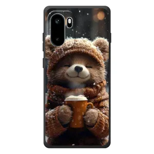 Печатный чехол «Зверята с кофе» для OnePlus Ace 6 (Медвежонок с кофе)