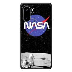 Силиконовый бампер с принтом "Наса" на OnePlus Ace 6 (Nasa на луне)