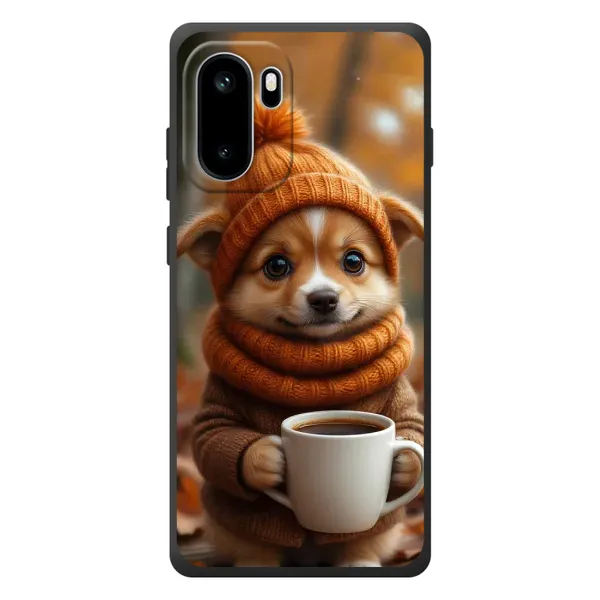 Чехол с рисунком «Собачка с кофе» для OnePlus Ace 6 Чехол с рисунком «Собачка с кофе» для OnePlus Ace 6