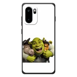 Печатный чехол с принтом Шрек для OnePlus Ace 6 (Шрек осел и кот)