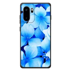 Силиконовый бампер с принтом (цветочки) на ВанПлюс Эйс 6 (Синие цветы)