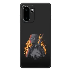 Силиконовый чехол с картинкой "Герой Pubg" на OnePlus Ace 6 (В огне)