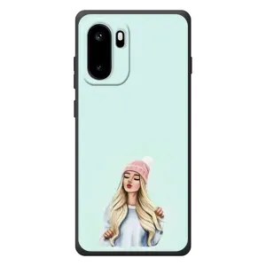 Силиконовый Чехол на OnePlus Ace 6 с картинкой Стильных Девушек (В шапке)