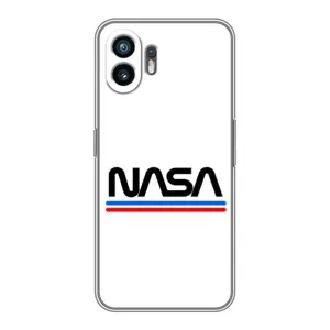 Силіконовый бампер з принтом "Наса" на OnePlus Ace 6T (NASA на білому тлі)