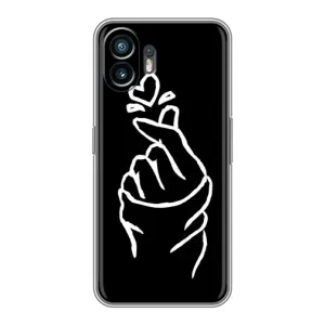 Чехлы (Знак сердечка) на OnePlus Ace 6T (Сердце на черном)