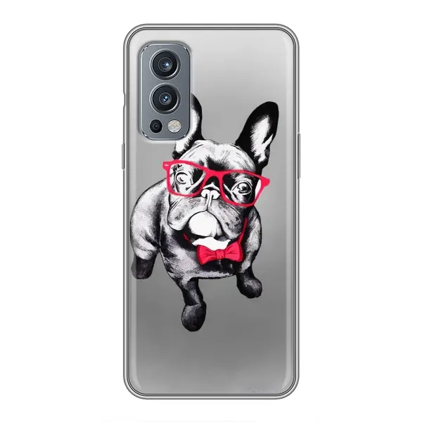 Чехол с рисунком «Бульдог в очках» для OnePlus Nord 2 Чехол с рисунком «Бульдог в очках» для OnePlus Nord 2