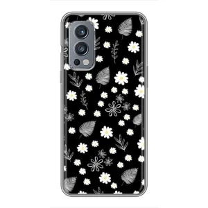 Чехлы с тематикой "ЦВЕТЫ" на OnePlus Nord 2 (цветение на чорном)