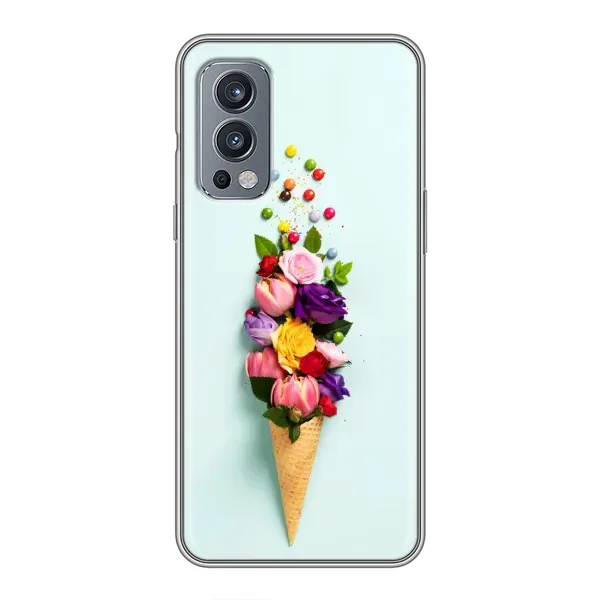 Чехол с рисунком «Цветок-мороженное» для OnePlus Nord 2 Чехол с рисунком «Цветок-мороженное» для OnePlus Nord 2