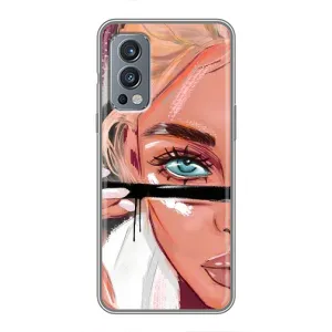 Силиконовый Чехол на OnePlus Nord 2 с картинкой Стильных Девушек (Девушка и ресницы)