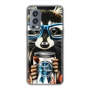 Силиконовый Чехол с Енотами на OnePlus Nord 2 (Енот в очках)