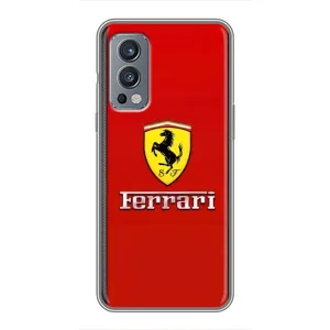 Силиконовый бампер с картинкой машины на OnePlus Nord 2 (Ferrari Logo)