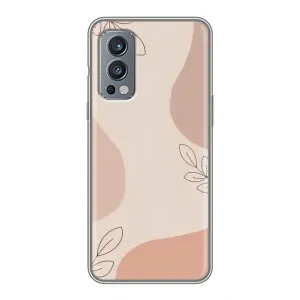 Чехол цветочный дизайн для OnePlus Nord 2 (Коричневый фон)
