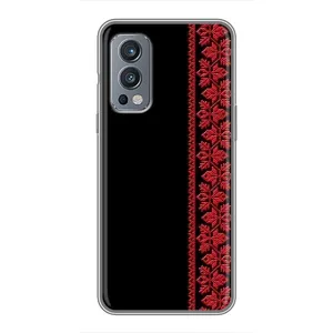 Силиконовый Чехол на OnePlus Nord 2 (Красная Вышиванка)