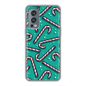 Силіконовий бампер на різдво для OnePlus Nord 2 (Льодяники)