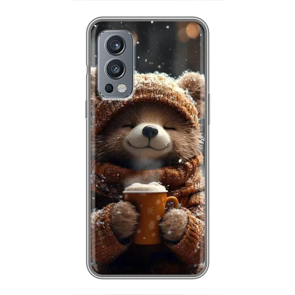 Чехол с рисунком «Медвежонок с кофе» для OnePlus Nord 2 Чехол с рисунком «Медвежонок с кофе» для OnePlus Nord 2