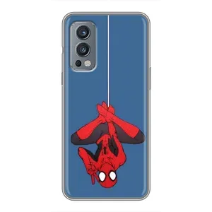 Чехол Супергерой Человека Паука на OnePlus Nord 2 (На паутине)