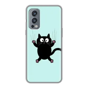 Силиконовый чехол с котиком для OnePlus Nord 2 (Падающий кот)