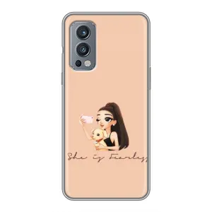 Силиконовый Чехол на OnePlus Nord 2 с картинкой Стильных Девушек (С собакой)