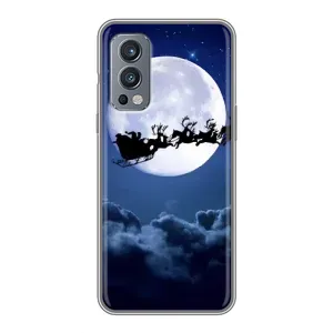 Чохол Санта Клаус для OnePlus Nord 2 (Санта - місяць)