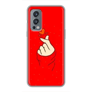 Чехлы (Знак сердечка) на OnePlus Nord 2 (Сердце на красном)