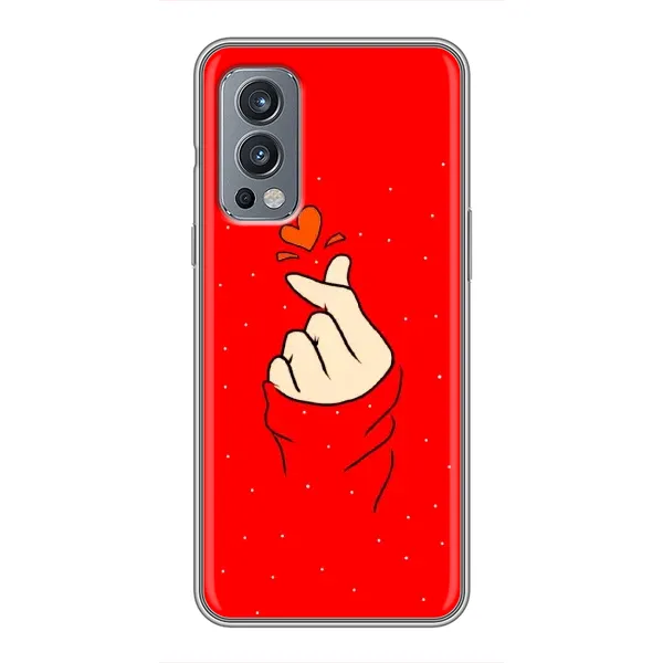 Чехол с рисунком «Сердце на красном» для OnePlus Nord 2 Чехол с рисунком «Сердце на красном» для OnePlus Nord 2