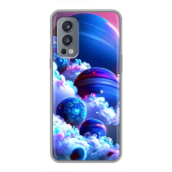 Чехол с рисунком «Синие планеты» для OnePlus Nord 2