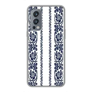 Силиконовый Чехол на OnePlus Nord 2 с картинкой Вышиванки (Синяя вышиванка)