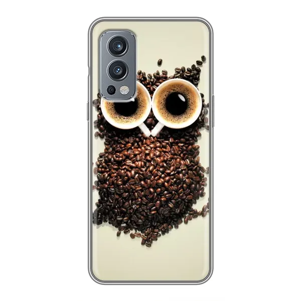 Чехол с рисунком «Сова с зерен кофе» для OnePlus Nord 2 Чехол с рисунком «Сова с зерен кофе» для OnePlus Nord 2